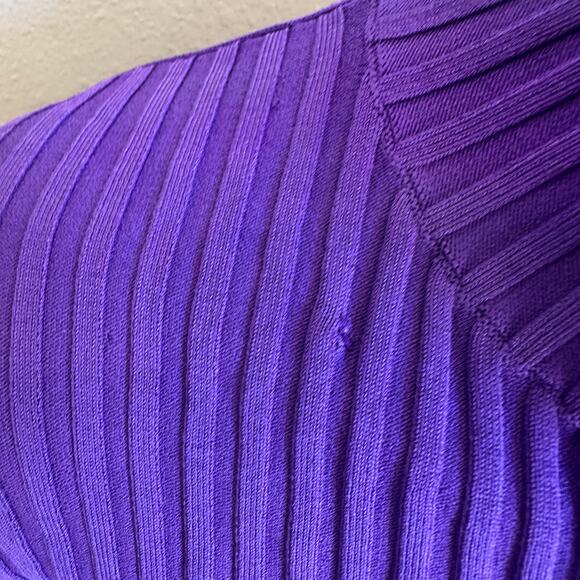 Proenza Schouler Purple Ribbed Zip Sweater Purple SMALL Bodycon Designer $990 - Picture 11 of 11